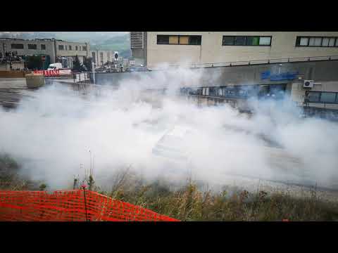 17° Rally Legend 2019, Ivars Velme and Andris Velme doing donuts with Audi UR Quattro A2