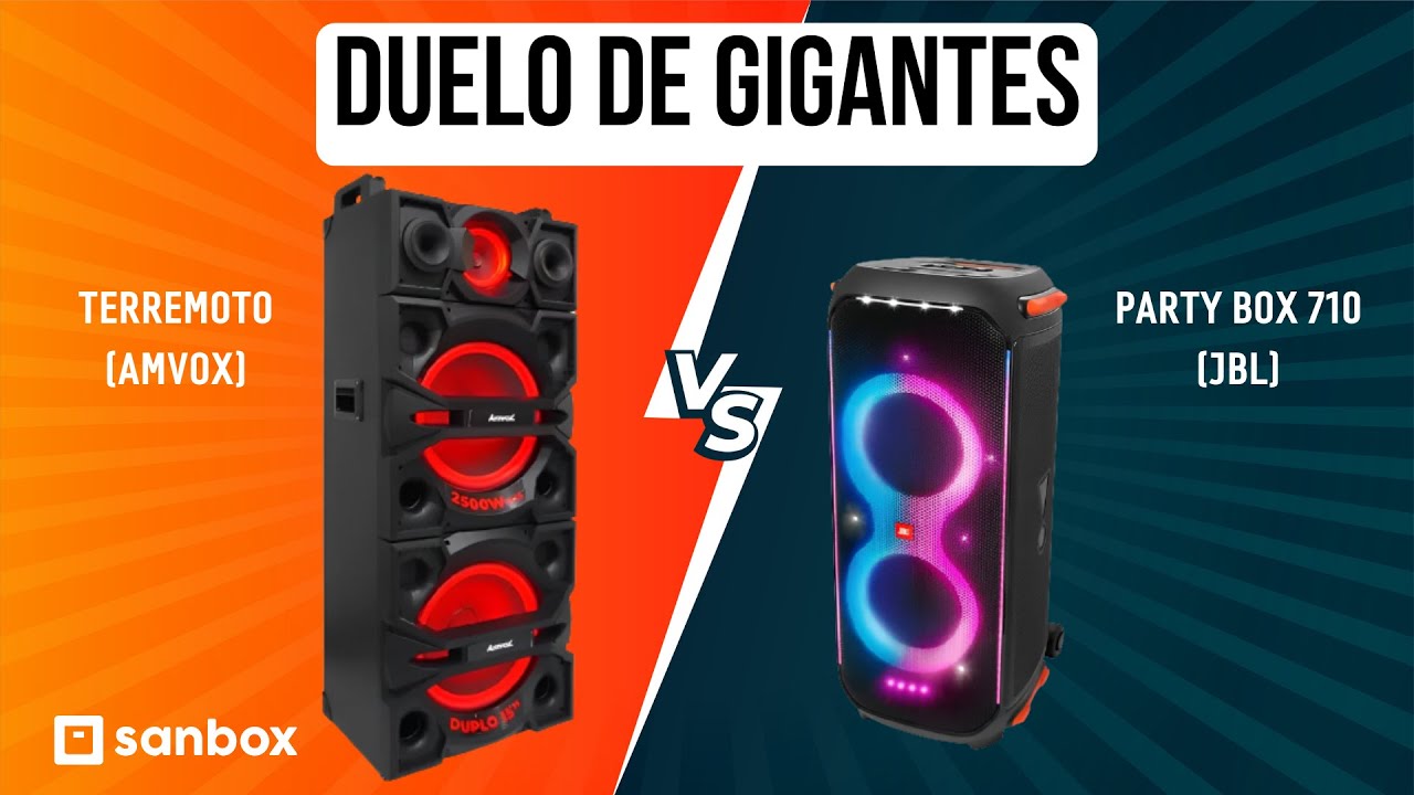 DUELO DE TITÃS !! CAIXA AMPLIFICADA PARTYBOX 710 JBL vs ACA 2500 TERREMOTO AMVOX - Quem ganhou?