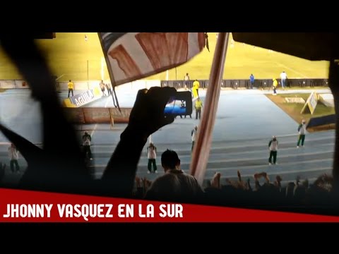 "Jhonny Vazquez en la Tribuna Sur con el Frente Rojiblanco - Junior 2-0 Pasto" Barra: Frente Rojiblanco Sur • Club: Junior de Barranquilla
