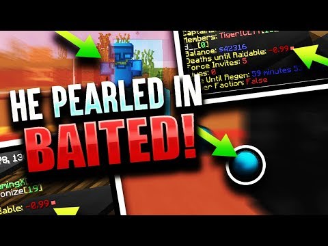 OPEN BASE BAIT WITH NO ARMOR (HE PEARLED IN) + 3 RAIDABLE FACTIONS | Minecraft HCF