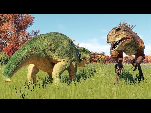 SCORPIOS REX HUNTING DOWN PACHYRHINOSAURUS HERD - Jurassic World Evolution 2