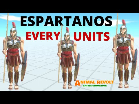 Espartanos vs Todas as Unidades  -  Every Units - Animal Revolt Battle Simulator
