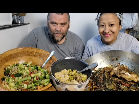 SPICY NAGA FISH MUKBANG RECIPE/LENTILS BROCCOLI SALAD/TANGKHUL MUKBANG