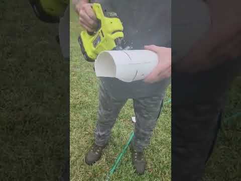 Cutting a Channel out of a PVC Pipe with  a Cordless JigSaw!!! #shorts #cutting #jigsaw #trending