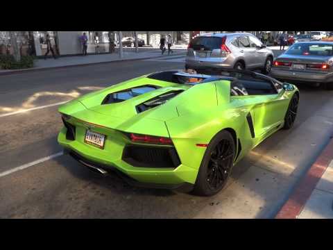 Lamborghini Aventador Roadster Cruising Beverly Hills