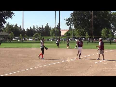 Thrashers 7-21-2019 Olivia hit and Kaile nice slide