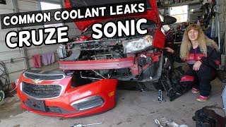 COMMON COOLANT LEAKS CHEVROLET CRUZE CHEVY SONIC. LEAKING ANTIFREEZE