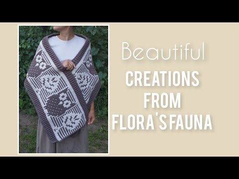 MOSAIC owls and leaves - BLANKET - SHAWLS - Inspired By Floras Fauna Pattern