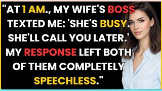 AT 1 AM., MY WIFE'S BOSS TEXTED ME: 'SHE'S BUSY. SHE'LL CALL YOU LATER.' MY RESPONSE LEFT BOTH OF.