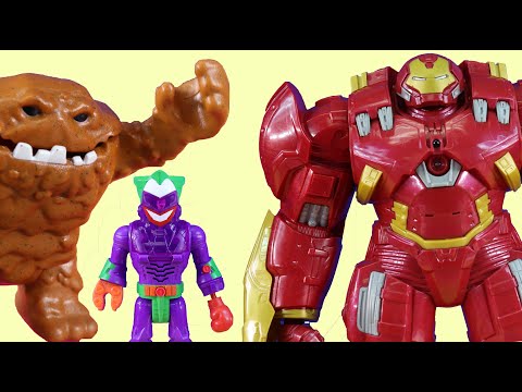 Batman Team Stops Joker Robot ! Superhero Adventure - Clayface Family