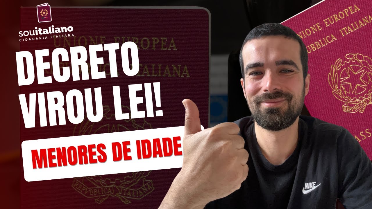 Decreto virou leiI! MENORES DE IDADE #cidadaniaitaliana