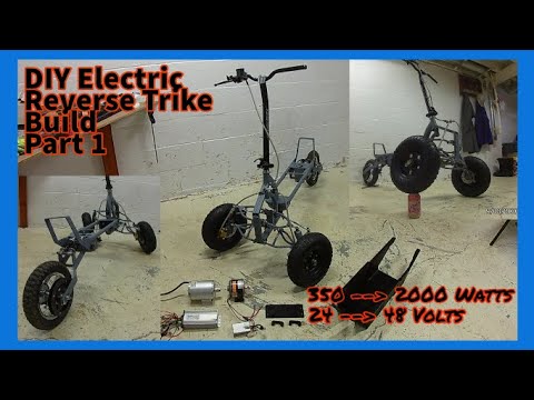 DIY Electric Reverse Trike Scooter - 2000 Watt motor upgrade! Part 1 of 2