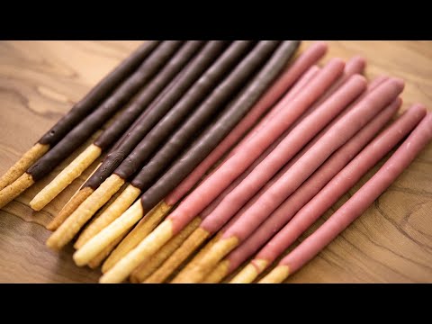 Handmade Pocky! Ruby chocolate & Valrhona chocolate