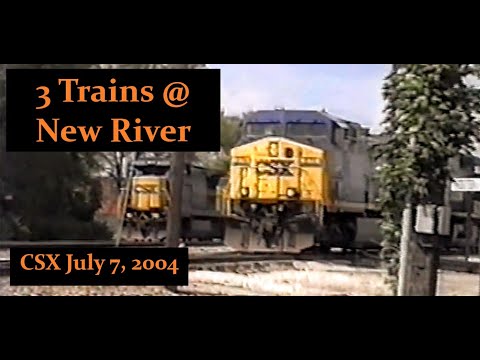 3 CSX Trains @ New River Yard - New Miami, Ohio [7/7/2004] - Steel and Intermodal