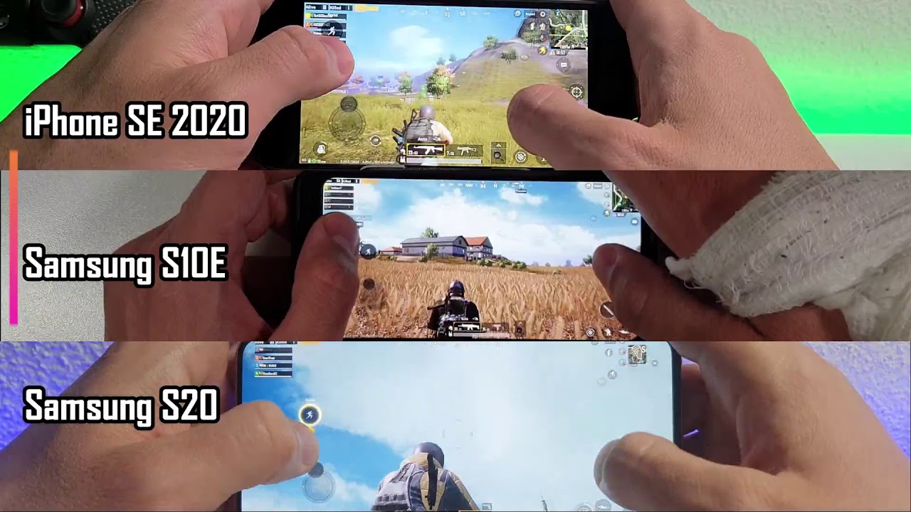iPhone SE 2020 vs Samsung S20 vs S10E Gaming+Antutu speed test!Bionic A13 vs Exynos 990