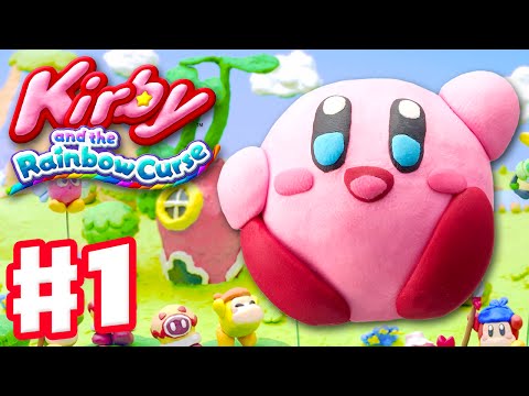 Kirby and the Rainbow Curse - Gameplay Walkthrough Part 1 - Level 1-1 100%! Intro! (Nintendo Wii U)