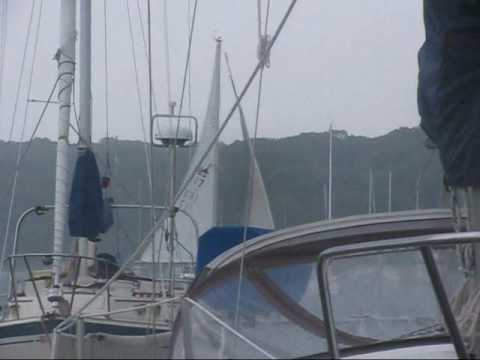 heavy weather sailing Catalina 22 C22 extreme sail on Courageous Cat Sailboat C 22