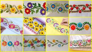 2026 Hemline embroidery border / floral borderline embroidery for tablecloth/ bedsheets/ dupatta