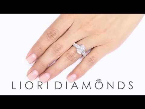 ER-SOLD-084 -5.56 Carat D-SI1 Certified Oval Cut Diamond Engagement Ring 18k White Gold