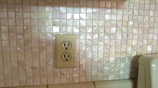 MOTHER of PEARL MOSAIC Backsplash Installed with NO THINSET! * VERY SECURE! * My SECRET