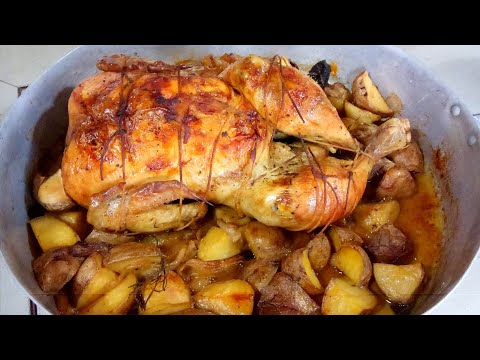 Pollo arrosto al forno con le patate ricetta facile della nonna