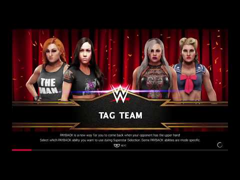 WWE 2K19 AJ Lee,Becky Lynch VS Dana Brooke,Lacey Evans Elimination Tag Match