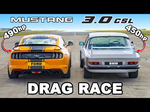 BMW 3.0 CSL vs Ford Mustang V8: DRAG RACE