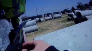 preview picture of video 'Paintball at Action Star Games in Colton CA, 4 - 21 - 12 Playing on the concrete jungle field'