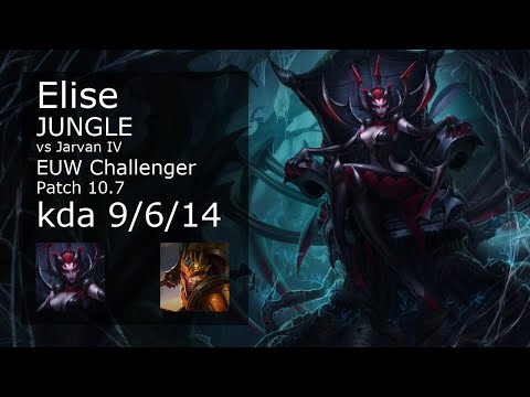 Elise Jungle vs Jarvan IV - EUW Challenger 9/6/14 Patch 10.7 Gameplay