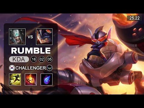 Rumble vs Tryndamere Top - KR Challenger - Patch 25.22 Season 15