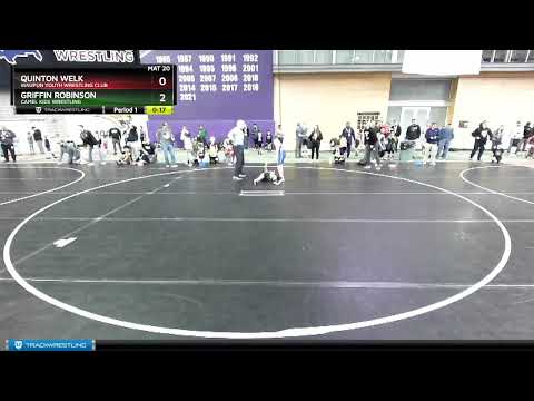 93 Lbs Round 3 - Quinton Welk, Waupun Youth Wrestling Club Vs Griffin Robinson, Camel Kids Wrestli