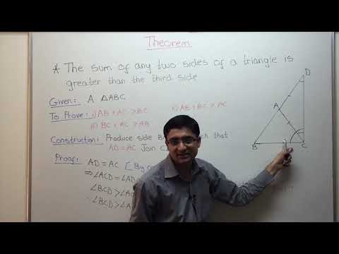 Congruence Class 9 - Video 32 : Triangle Inequality Property Proof
