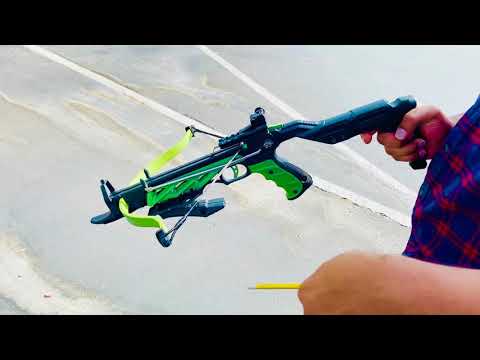 80lbs Green Black 225+ FPS Self Cocking Pistol Crossbow + Arrows Hunting Grip Bow