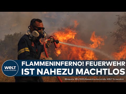 WALDBRÄNDE IN GRIECHENLAND: Flammeninferno schier unaufhaltsam |Großbrand bedroht Marathon & Penteli