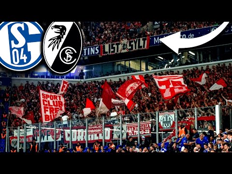 Freiburger Zaunfahne auf Schalke gezogen...(Wo ist die Fahne?)