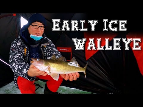 Early Ice Walleye Fishing on Pasqua Lake, Saskatchewan 2020 (I LOST A GOOD ONE)
