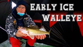 Early Ice Walleye Fishing on Pasqua Lake, Saskatchewan 2020 (I LOST A GOOD ONE)