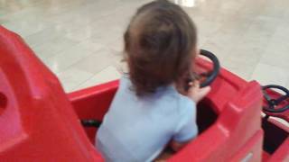 Micah the firefighter high-five at the mall (1 year 8 months)