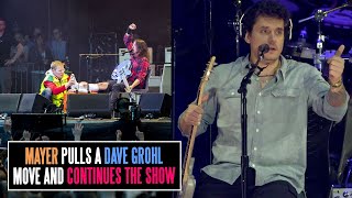 John Mayer Pulls A &quot;Dave Grohl&quot; To Get Through The Rest Of The Show With A Thrown Out Back