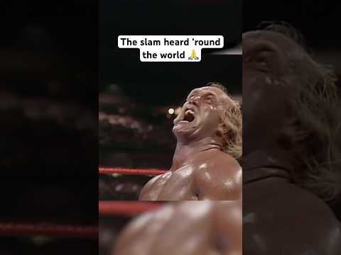 Hulk Hogan’s iconic body slam to Andre the Giant ❤️🙏 #WWE #WrestleMania