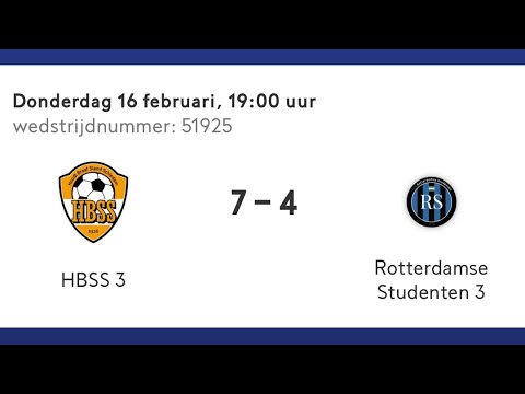 HBSS 3 - Rotterdamse Studenten 3 | Competitiewedstrijd | 16-02-2023