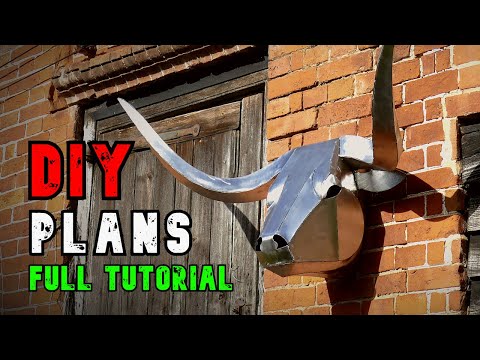 DIY Long Horn Steer metal sculpture - Full tutorial and How to self build plans - by Joshua De Lisle