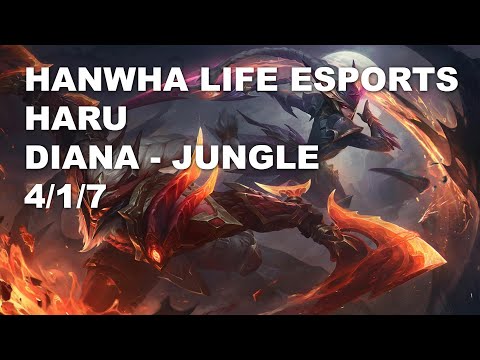 Hanwha Life Esports Haru Jungle Diana vs Gragas - KR Grandmaster Patch 10.9
