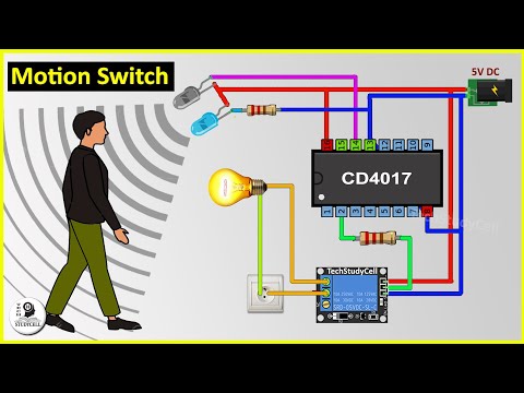 How To Make Motion Sensor Light Switch using CD4017 & IR sensor at Home