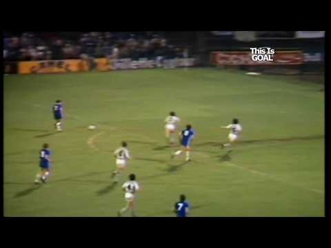 Goal! Kevin Sheedy. UEFA Cup Winners Cup. 1984/1985. Final. Everton FC - SK Rapid Wien