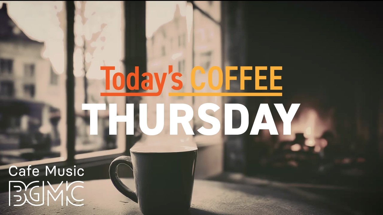 Today's COFFEE THURSDAY: 4K Warm Fireplace Cafe Music ☕ Smooth Jazz & Sax for Relax