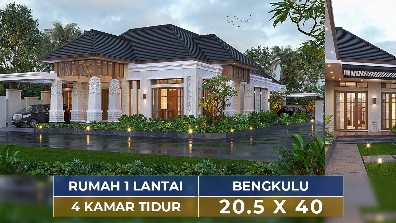 Video 3D Mrs. RSE 1385 Villa Bali House 1 Floor Design - Bengkulu