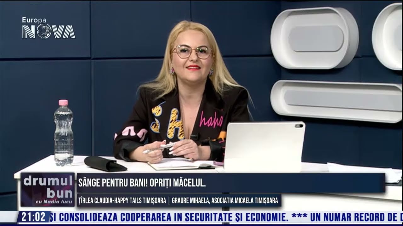 VIDEO integral emisiune Drumul Bun cu NADIA IUCU. Tema: ﻿Sânge pentru bani! Opriți măcelul. / Invitate: Țîrlea Claudia-Happy Tails Timișoara, Graure Mihaela, Asociatia Micaela Timișoara