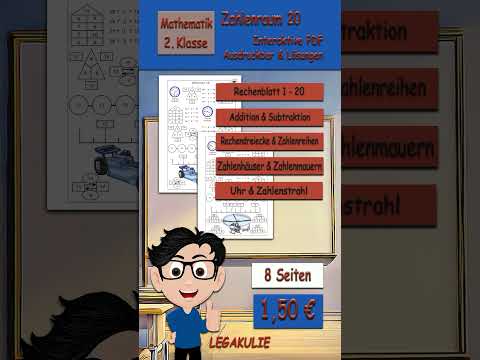 Mathematik 2.Klasse - Arbeitsblatt über Addition, Subtraktion, Zahlenstrahl… #shorts #2Klasse #Mathe