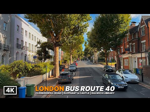 Rainy London Bus Ride Turns Sunny 🌧️☀️ | Bus Route 40 POV from Farringdon to Dulwich [4K HDR]